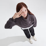 ナッピングハーフジップアップスウェットシャツ/NAPPING HALF ZIPUP SWEATSHIRT_CHARCOAL
