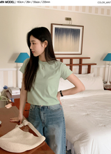 コットンクロップ半袖Tシャツ (6color)