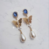 バタフライクイーンイヤリング / Blue Butterfly Queen Earring