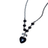 Heart ribbon ball (black)