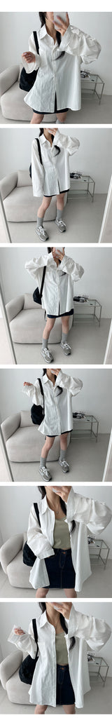 Feo overfit cotton shirt shirt