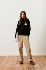 キルシー女性スモールチェリーコットンパンツ／WOMEN SMALL CHERRY COTTON PANTS KA [BEIGE] (6597398691958)