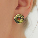 Ceramic Doughnut Marbling earring (atypical) (6642403246198)