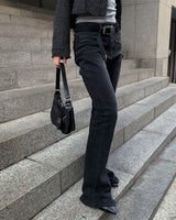 Long roof denim boots cut pants
