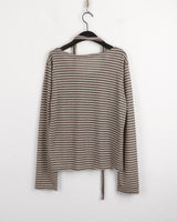 Town Scarf Set Striped Linen Long Sleeve T-Shirt