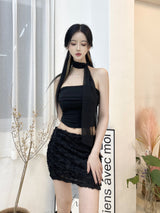 ベラスカーフコルセットトップセット/778. Bella scarf corset top set (2color)