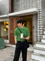 ドットバックベンドワンタックセミワイドスラックス / Dot Back-Bend One Tuck Semi-Wide Slacks (4 colors)