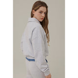スモールロゴハーフジップアップスウェットシャツ / SMALL LOGO HALF ZIPUP SWEATSHIRT_WHITE MELANGE