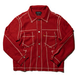 frayed raw edge wool jacket