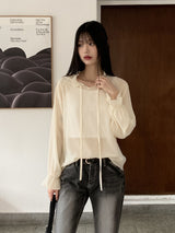 アネスシースルーストラップフリルブラウス / Anes see-through strap frill blouse