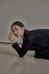 ウール Vニット/WOOL V-KNIT_CHARCOAL