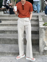 Roe Minimal Short-Sleeved Linen Round Knitwear (9 colors)