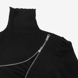 Seri's zip-turtleneck knitwear