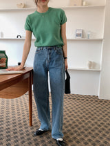メイストーンウォッシングデニムパンツ(2color) (6677075755126)