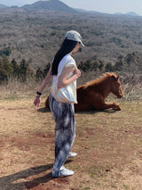 Silver dust pleats pants 