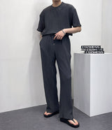 UNプリーツ半袖Tシャツ / UN Pleats Short-Sleeved T-Shirt (4 colors)