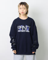 フレームクラックPNTロゴスウェットシャツ / Flame Crack PNT Logo Sweatshirt_Navy