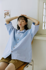 ユニセックスフォールディングシャツ/unisex folding shirts sky blue