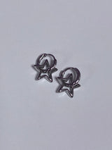 star point ring earrings