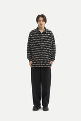 ルブルイヤールウールカラーカーディガンシャツ/Le brouillard Wool collar cardigan shirt S113 Black