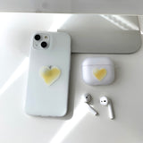 Yellow - Color Jelly Heart AirPods Case_matt