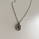 アンティークフラワ－コインユニークネックレス/of Antique Flower Coin Unique Necklace