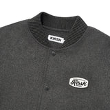 UNI RIB POINT VARSITY JACKET [MELANGE GRAY]