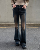 Spotted boots cut pants