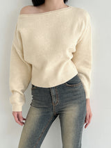 ソフトリップラインニット/Soft lip line knit (5color)