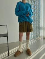 ダメージハーフジップアップフード/Damage Half Zip-Up Hood (3color)