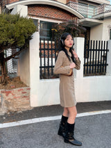Western collar mini dress