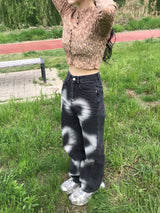 ウェーブプリントデニムパンツ
