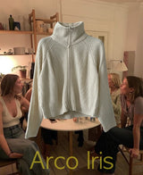 Turtleneck knitwear zip-up 