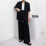 SI ハイウエストフレアベルトスラックス / SI High Waist Flare Belt Slacks (2 colors)