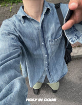 No.0344 ウォッシュドデニムオーバーシャツ