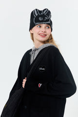 WITTY BUNNY GRAPHIC BEANIE [BLACK]