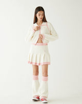 ブークルニットプリーツスカート/BOUCLE KNIT PLEATS SKIRT IVORY