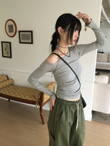 [SET] シグナルレイヤードタンクトップワンショルダーTシャツ