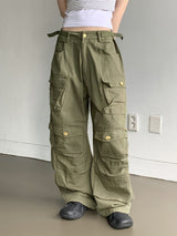 ポケットコットンロングワイドカーゴパンツ / Pruto Pocket Cotton Long Wide Cargo Pants