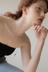 ハートポイントメランジストリングネックレス/Heart point melange string necklace