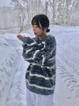 ローズストライプニット